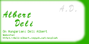 albert deli business card